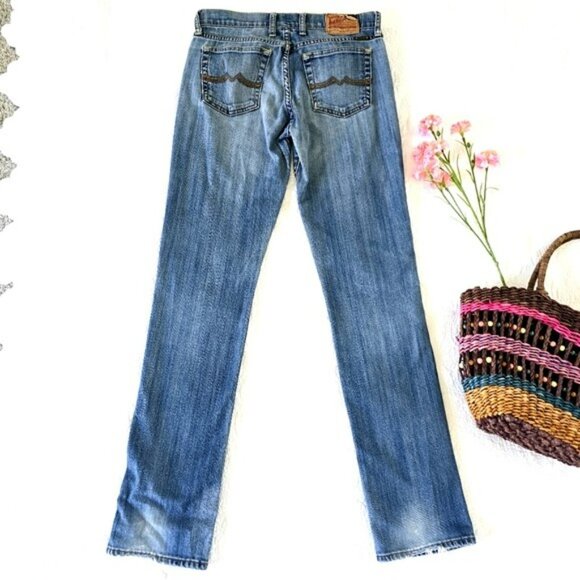 Lucky Brand Women's Straight Leg Jeans Size 6 28 Low Rise Blue Denim Retro Y2K - Picture 15 of 16